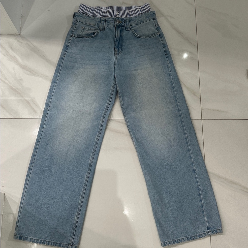 Light Blue Wide-Leg Jeans